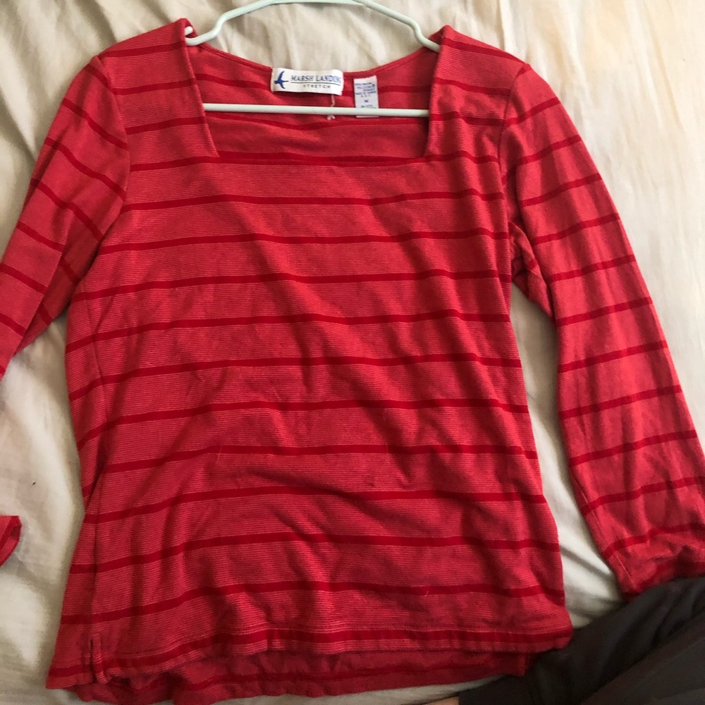 Red striped long sleeve shirt